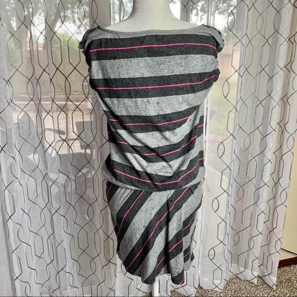 DKNY JEANS Striped Elastic Waist Dress Medium - Picture 3 of 4